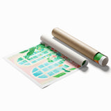 Maximalist Wall Art: Cozy Indoor Scene with Plants and Pink Accents – Eclectic Decor