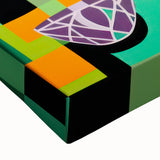 Maximalist Wall Art: Bold Tulips with Checkered Background – Eclectic Decor