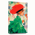 Maximalist Wall Art: Bold Woman in Green and Red for Vibrant Decor