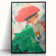 Maximalist Wall Art: Bold Woman in Green and Red for Vibrant Decor