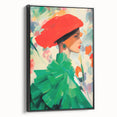 Maximalist Wall Art: Bold Woman in Green and Red for Vibrant Decor