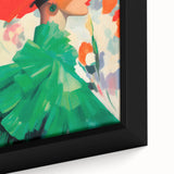 Maximalist Wall Art: Bold Woman in Green and Red for Vibrant Decor