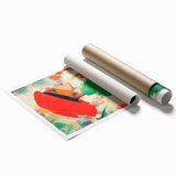 Maximalist Wall Art: Bold Woman in Green and Red for Vibrant Decor