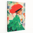 Maximalist Wall Art: Bold Woman in Green and Red for Vibrant Decor
