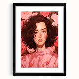 Maximalist Wall Art: Bold Portrait of Woman in Pink for Eclectic Decor
