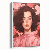 Maximalist Wall Art: Bold Portrait of Woman in Pink for Eclectic Decor