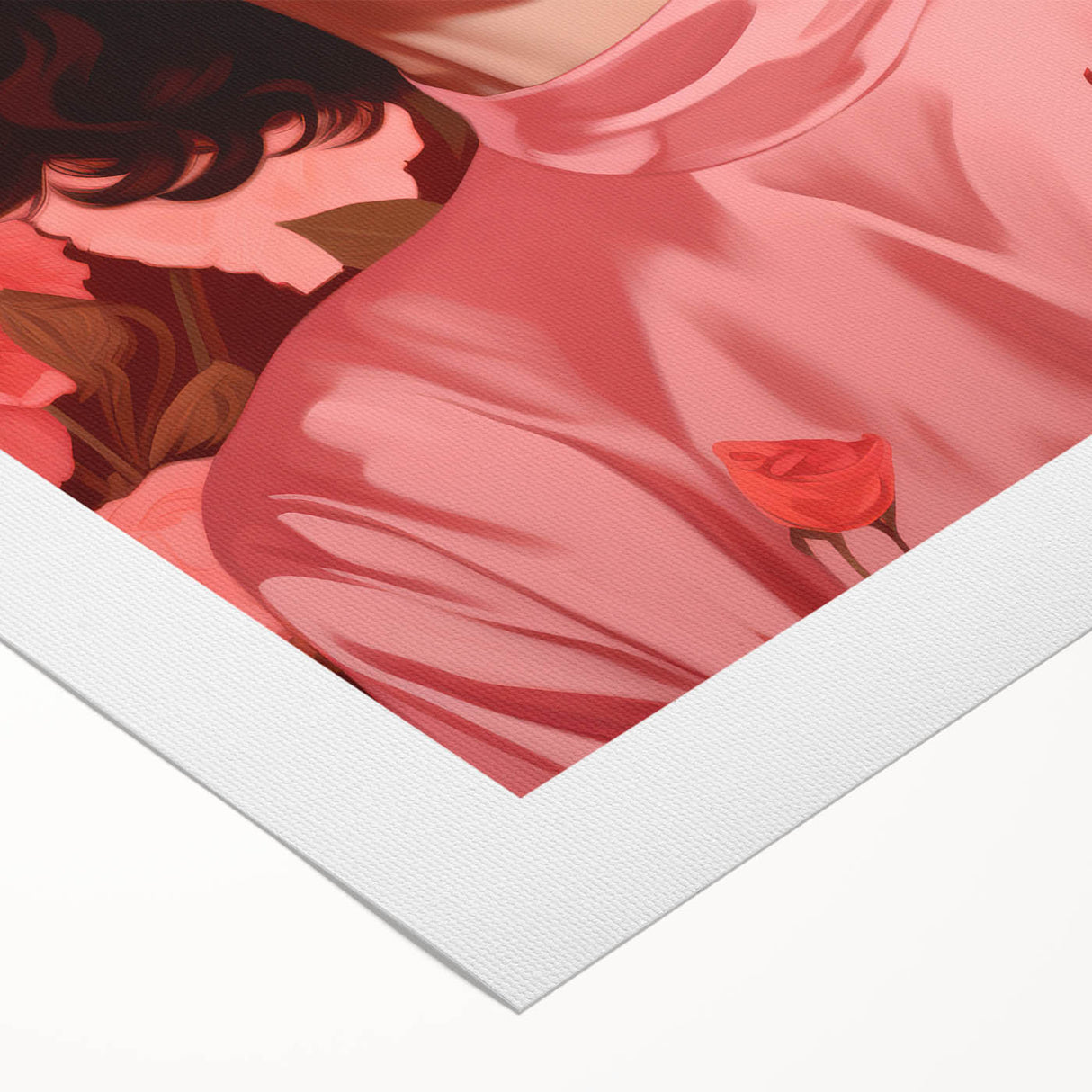 Maximalist Wall Art: Bold Portrait of Woman in Pink for Eclectic Decor
