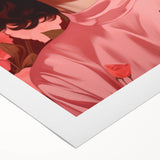 Maximalist Wall Art: Bold Portrait of Woman in Pink for Eclectic Decor