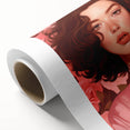 Maximalist Wall Art: Bold Portrait of Woman in Pink for Eclectic Decor