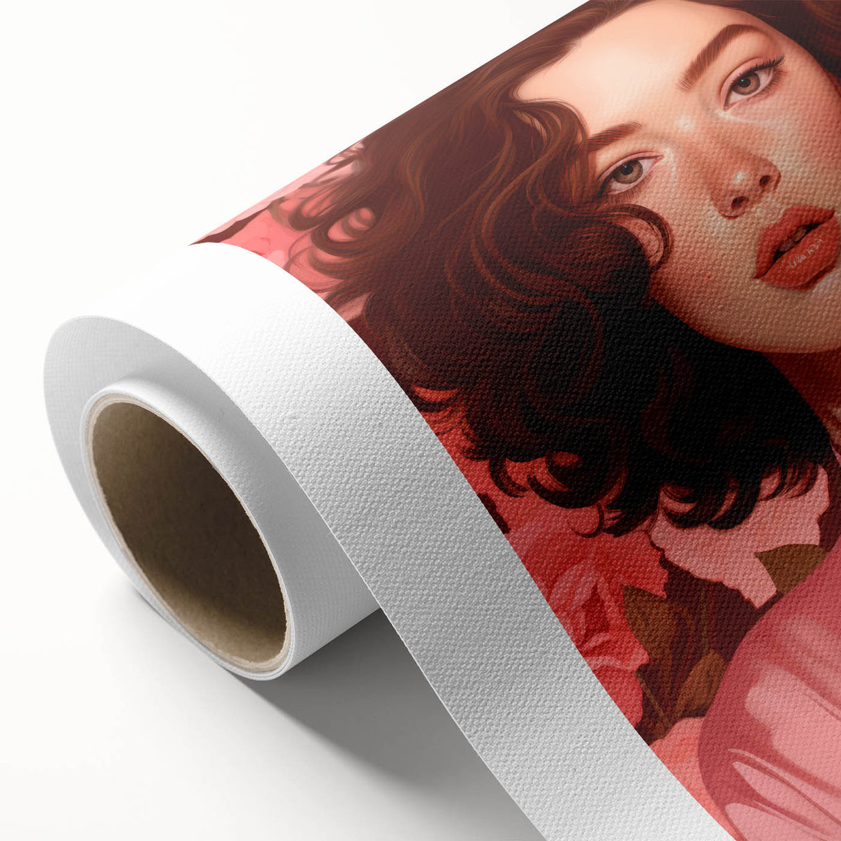 Maximalist Wall Art: Bold Portrait of Woman in Pink for Eclectic Decor