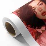 Maximalist Wall Art: Bold Portrait of Woman in Pink for Eclectic Decor