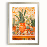 Maximalist Wall Art: Vibrant Cacti and Pottery for Eclectic Home Decor