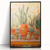 Maximalist Wall Art: Vibrant Cacti and Pottery for Eclectic Home Decor