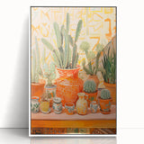 Maximalist Wall Art: Vibrant Cacti and Pottery for Eclectic Home Decor