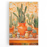 Maximalist Wall Art: Vibrant Cacti and Pottery for Eclectic Home Decor