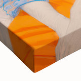 Maximalist Wall Art: Bold Blue and Orange Portrait for Eclectic Spaces