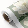 Maximalist Wall Art: Elegant White Peony on Soft Green for Serene Decor