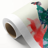 Maximalist Wall Art: Elegant Woman in Green Kimono for Bold Decor