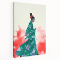 Maximalist Wall Art: Elegant Woman in Green Kimono for Bold Decor