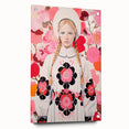 Maximalist Wall Art: Bold Girl in Floral Pattern for Vibrant Decor