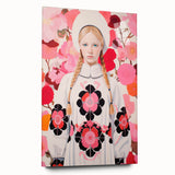 Maximalist Wall Art: Bold Girl in Floral Pattern for Vibrant Decor