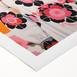 Maximalist Wall Art: Bold Girl in Floral Pattern for Vibrant Decor