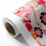 Maximalist Wall Art: Bold Girl in Floral Pattern for Vibrant Decor