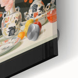 Maximalist Wall Art: Floral Still Life with Fruit for Elegant Home Decor