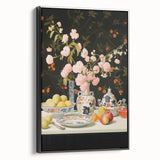 Maximalist Wall Art: Floral Still Life with Fruit for Elegant Home Decor