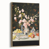 Maximalist Wall Art: Floral Still Life with Fruit for Elegant Home Decor