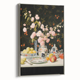 Maximalist Wall Art: Floral Still Life with Fruit for Elegant Home Decor