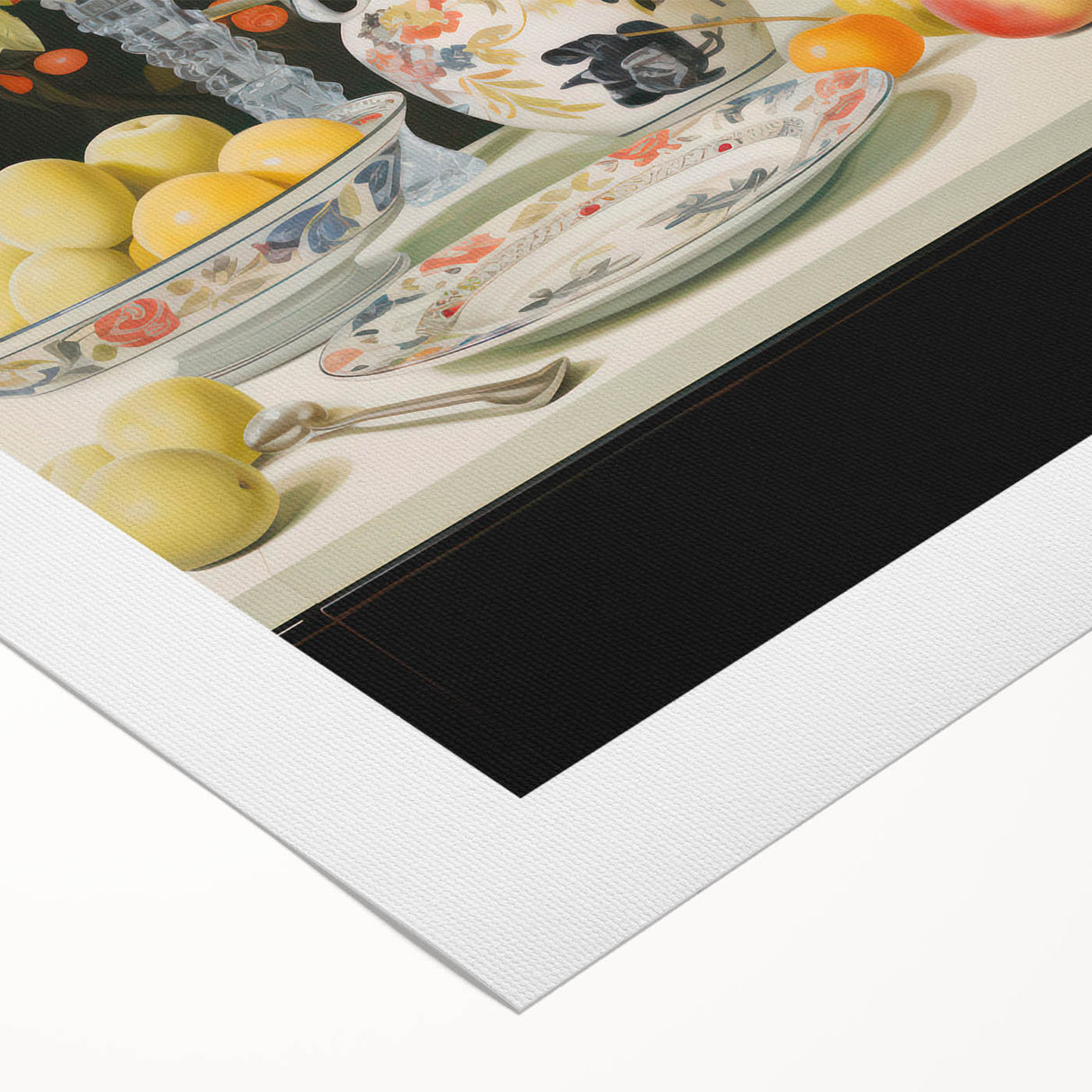 Maximalist Wall Art: Floral Still Life with Fruit for Elegant Home Decor