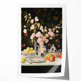 Maximalist Wall Art: Floral Still Life with Fruit for Elegant Home Decor