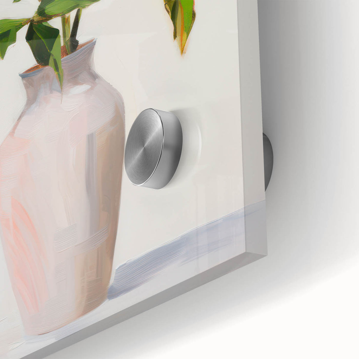 Maximalist Wall Art: Soft Pink Roses in Vase for Elegant Home Decor