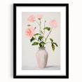 Maximalist Wall Art: Soft Pink Roses in Vase for Elegant Home Decor