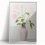 Maximalist Wall Art: Soft Pink Roses in Vase for Elegant Home Decor