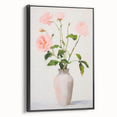 Maximalist Wall Art: Soft Pink Roses in Vase for Elegant Home Decor