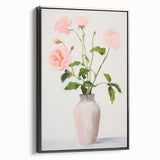 Maximalist Wall Art: Soft Pink Roses in Vase for Elegant Home Decor