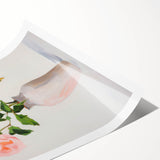 Maximalist Wall Art: Soft Pink Roses in Vase for Elegant Home Decor