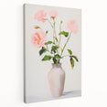 Maximalist Wall Art: Soft Pink Roses in Vase for Elegant Home Decor