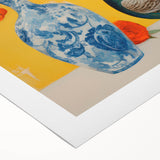 Maximalist Wall Art: Vibrant Peacock and Vase with Flowers for Bold Decor