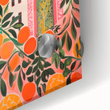 Maximalist Eclectic Wall Art with Vibrant Citrus and Bold Landscape Design