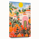 Maximalist Eclectic Wall Art with Vibrant Citrus and Bold Landscape Design