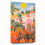 Maximalist Eclectic Wall Art with Vibrant Citrus and Bold Landscape Design