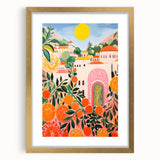 Maximalist Eclectic Wall Art with Vibrant Citrus and Bold Landscape Design