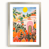Maximalist Eclectic Wall Art with Vibrant Citrus and Bold Landscape Design