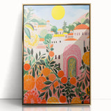 Maximalist Eclectic Wall Art with Vibrant Citrus and Bold Landscape Design