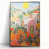 Maximalist Eclectic Wall Art with Vibrant Citrus and Bold Landscape Design