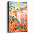 Maximalist Eclectic Wall Art with Vibrant Citrus and Bold Landscape Design