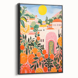 Maximalist Eclectic Wall Art with Vibrant Citrus and Bold Landscape Design